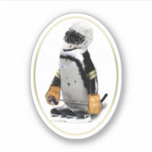 Pinguïn ijshockey sporten sticker (Voorkant)