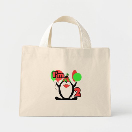 Pinguïn Ik ben Twee Tshirts en Geschenken Mini Tote Bag (Voorkant)