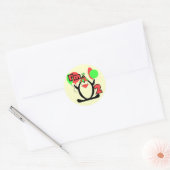 Pinguïn Ik ben Twee Tshirts en Geschenken Ronde Sticker (Envelop)