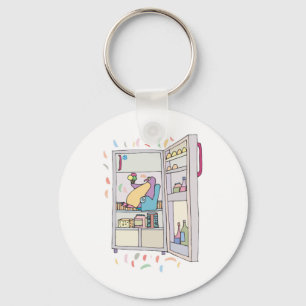 pinguïn in de koelkast sleutelhanger