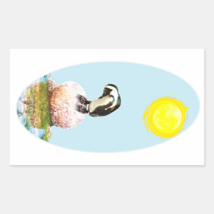 Pinguïn in de zon rechthoekige sticker