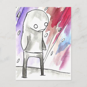 pinguïn in een lichte sneeuwstorm briefkaart