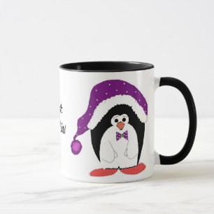 Pinguïn in een Paarse Hoed Mok
