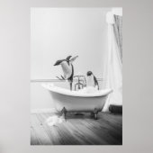 Pinguïn in een Poster in bad (Voorkant)