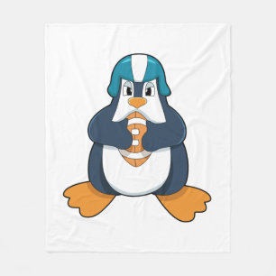 Pinguïn in Football Sport Fleece Deken