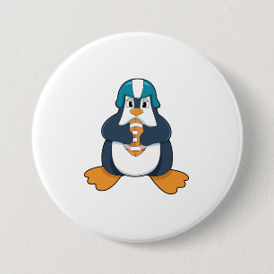 Pinguïn in Football Sport Ronde Button 7,6 Cm