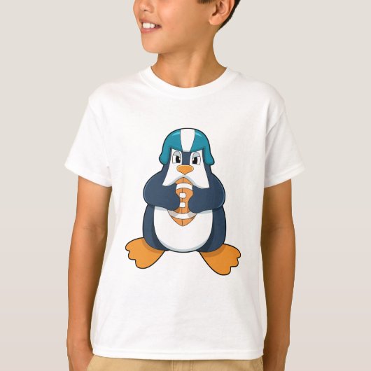 Pinguïn in Football Sport T-shirt (Voorkant)