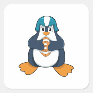 Pinguïn in Football Sport Vierkante Sticker