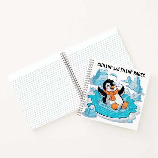 Pinguïn in ijs notitieboek (Binnen)