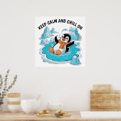 Pinguïn in ijs poster (Keuken)