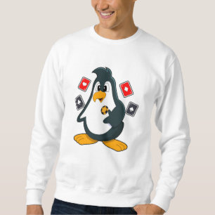 Pinguïn in Poker met pokerkaarten Trui