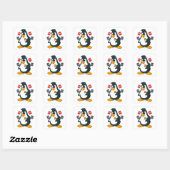 Pinguïn in Poker met pokerkaarten Vierkante Sticker (Vel)