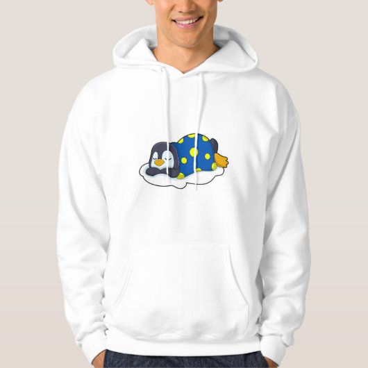 Pinguïn in slaap met knuppel hoodie (Voorkant)