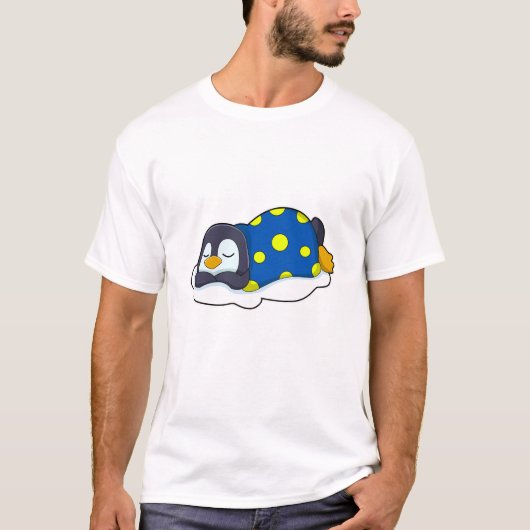 Pinguïn in slaap met knuppel t-shirt (Voorkant)