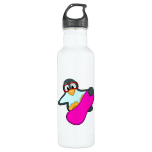 Pinguïn in Snowboard Sports & Ski goggles Waterfles