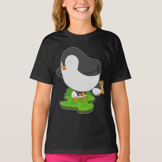 Pinguïn Inline schaatsen Roller schaatsen T-shirt (Voorkant)