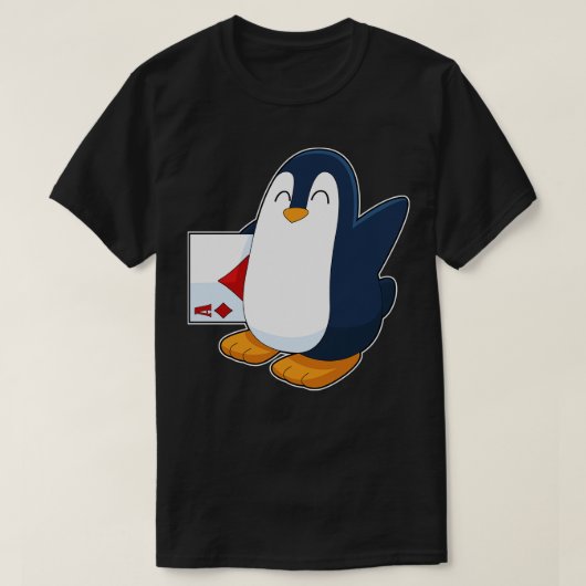 Pinguïn kaarten d spel t-shirt (Design voorkant)