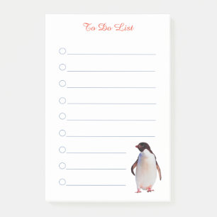Pinguïn & kalligrafie op witte lijnen post-it® notes