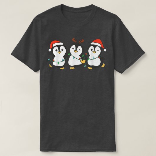 Pinguïn kerst met kerstbomen t-shirt (Design voorkant)