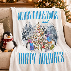 Pinguïn Kerst Viering Fleece Deken