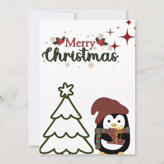 Pinguïn Kerstkaart (Voorkant)