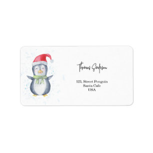 Pinguïn Kerstman Etiket