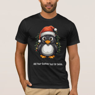 Pinguïn Kerstman Muts Prettig Kerstfeest Familie M T-shirt