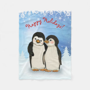 Pinguïn Kerstmis Fleece Deken