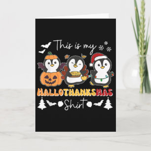Pinguïn Kerstmis Halloween Dit Is Mijn Hallothanks Kaart
