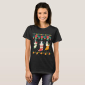 Pinguïn Kerstmis Voorraden X-mas Lichten Pyjama Ma T-shirt (Voorkant volledig)