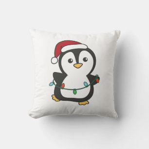 Pinguïn Kerstmis Winter Dieren Vakantie Pinguïns Kussen