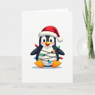 Pinguïn Kerstmis Winter Dieren Vakantiegroet Kaart