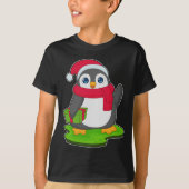 Pinguïn kerstsjaal t-shirt (Voorkant)