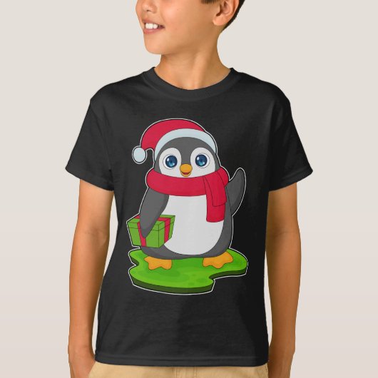Pinguïn kerstsjaal t-shirt (Voorkant)