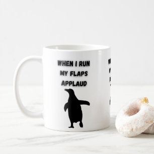 pinguïn klapt ongeschikt applaus verlegen koffiemok