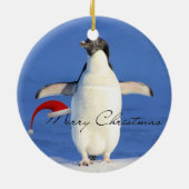 Pinguïn knuffel Kerstmis Keramisch Ornament (Achterkant)