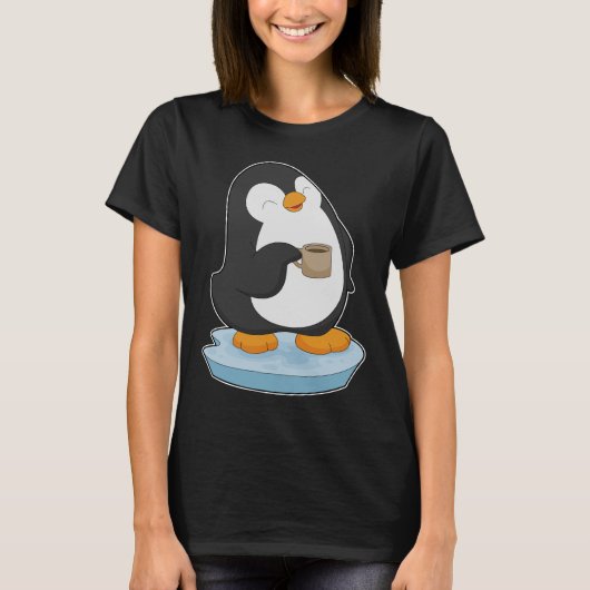 Pinguïn koffiekopje t-shirt (Voorkant)