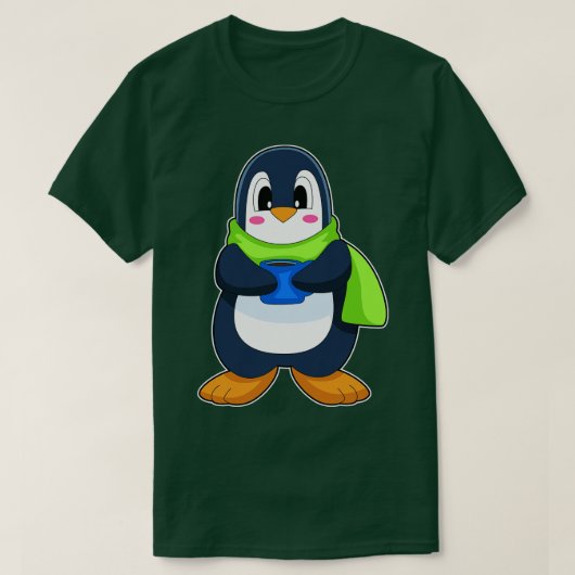 Pinguïn koffiekopje t-shirt (Design voorkant)