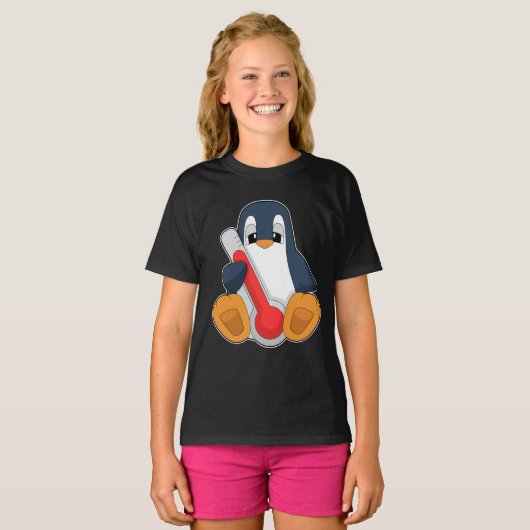 Pinguïn Koorts thermometer T-shirt (Voorkant volledig)