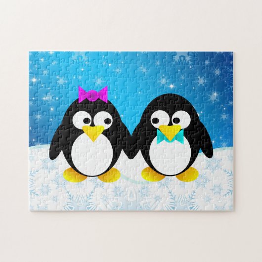 Pinguïn Koppel Legpuzzel (Horizontaal)