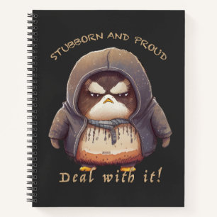 Pinguïn Koppig Deal Met Het Schattig Schattig Grap Notitieboek