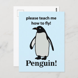 Pinguïn, leer me alsjeblieft hoe ik een grappige p briefkaart