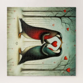 Pinguïn Liefde 2 Legpuzzel (Horizontaal)