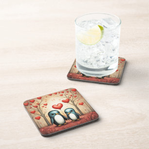 Pinguïn Liefde 3 Bier Onderzetter