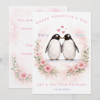 Pinguïn Liefde Kaart – Schattige Liefde & Valentij