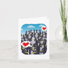 Pinguïn Liefde voor Valentijnsdag grappige valenti Kaart