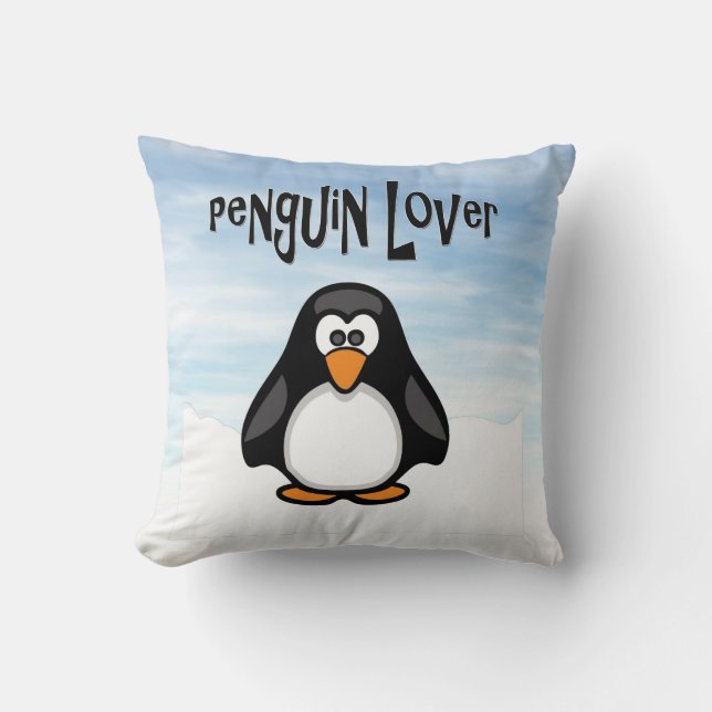 Pinguïn Liefhebber Kussen (Voorkant)
