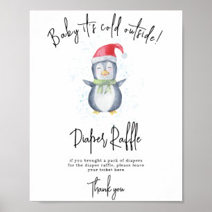 Pinguïn - Luier Raffle spel Poster