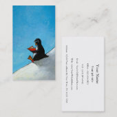 Pinguïn maakt leuke vogels leuk in een glazen lees visitekaartje (Voorkant / Achterkant)