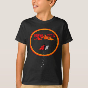 Pinguïn maar waarom gaat het richting de bergen pi t-shirt
